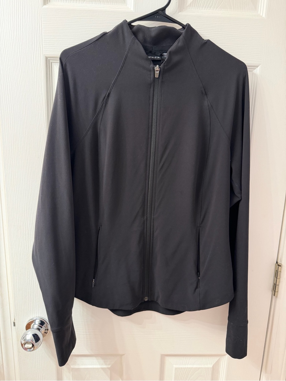 Athleta Salutation Black Lightweight Zip-Up Jacket Size L